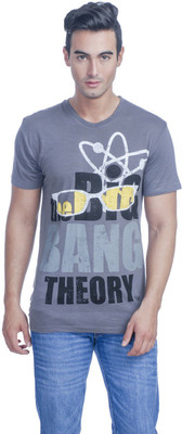 

Big Bang Theory Printed Men' Round Neck Grey T-Shirt, Pewter
