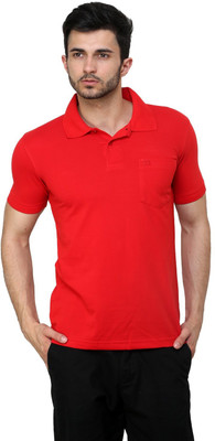 

Cotton County Premium Solid Men's Flap Collar Neck Red T-Shirt