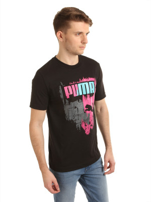 

Puma Graphic Print Men' Round Neck Black T-Shirt