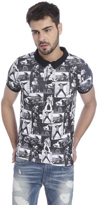 

Jack & Jones Printed Men's Polo Neck White T-Shirt