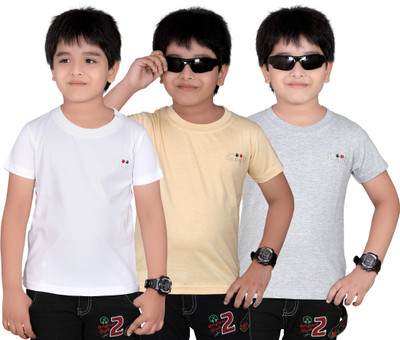 

FabTag - Dongli Boys Solid T Shirt(Multicolor, Pack of 1