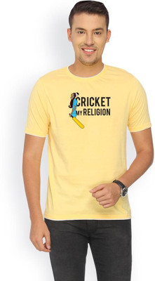 

Campus Sutra Solid Men Round Neck Yellow T-Shirt