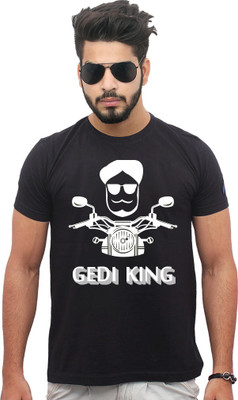 

Jazzmyride Printed Men's Round Neck Black T-Shirt