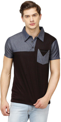 

Campus Sutra Solid Men Polo Neck Blue T-Shirt, Denim