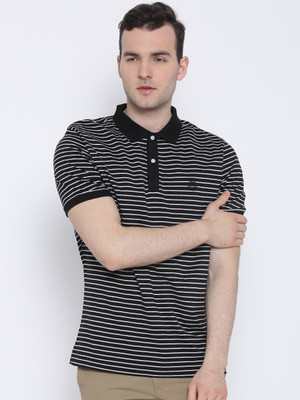 

Blackberrys Striped Men's Polo Neck Black T-Shirt, Blcm26x/black