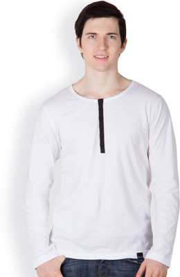 

Rigo Solid Men's Henley White T-Shirt