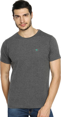 

The Indian Garage Co. Solid Men's Round Neck Grey T-Shirt, Anthra