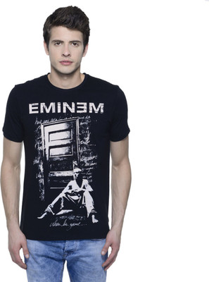 

Eminem Printed Men's Round Neck Black T-Shirt