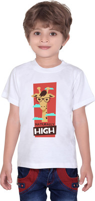 

Tantra Boys Graphic Print T Shirt(White, Pack of 1)