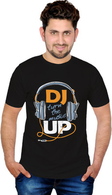 

INKIT Graphic Print Men's Round Neck Black T-Shirt