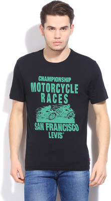 

Levi's Printed Men's Round Neck Black T-Shirt