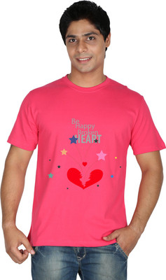 

Trendster Printed Men's Round Neck Pink T-Shirt