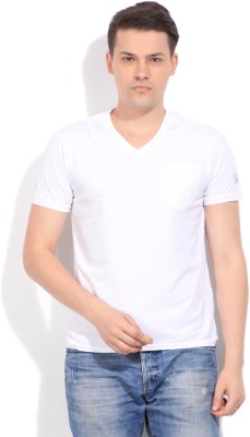 

Lee Solid Men's V-neck White T-Shirt