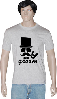 

Tshirt.in Graphic Print Men' Round Neck Grey T-Shirt, Grey melange