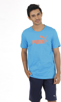 

Puma Solid Men's Round Neck Blue T-Shirt, Hawaiian ocean