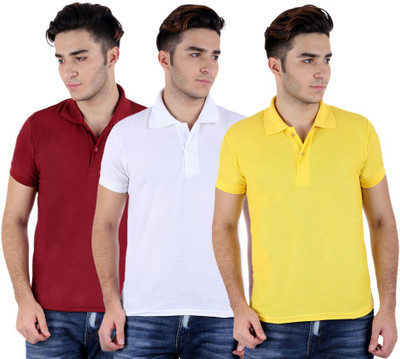 

Sanvi Traders Solid Men Polo Neck Multicolor T-Shirt(Pack of 3