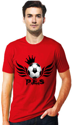 

Gallop Graphic Print Men's Round Neck Red T-Shirt