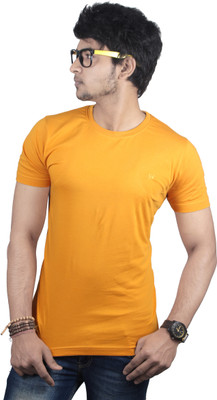 

Spur Solid Men's Round Neck Yellow T-Shirt, Mustard