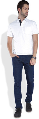 

Parx Solid Men's Polo Neck White T-Shirt