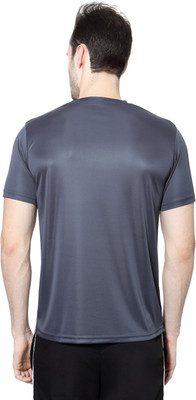 

Ajile by Pantaloons Printed Men's Round Neck Grey T-Shirt, Dark grey