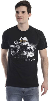 

Halo 5 Printed Men' Round Neck Black T-Shirt