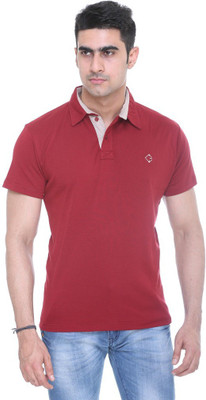 

Colors & Blends Solid Men' Polo Neck Red T-Shirt, Maroon