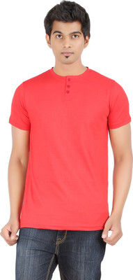 

Ap'pulse Solid Men' Henley Red T-Shirt