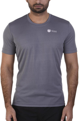 

Tego Solid Men's Round Neck Grey T-Shirt, Steel grey