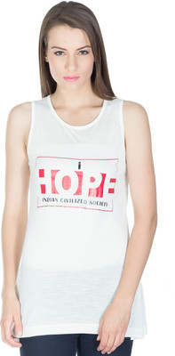 

Miss Chick Printed Women's Round Neck White T-Shirt