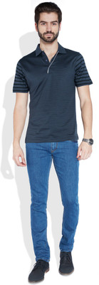 

Raymond Striped Men's Polo Neck Black T-Shirt
