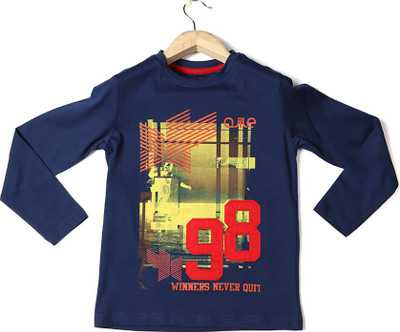 

Poppers by Pantaloons Boys Printed T Shirt(Blue, Pack of 1, Navy