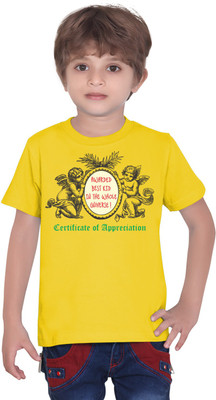 

Tantra Boys Graphic Print T Shirt(Yellow, Pack of 1)