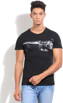 

Puma Printed Men' Round Neck Black T-Shirt, Black rosberg
