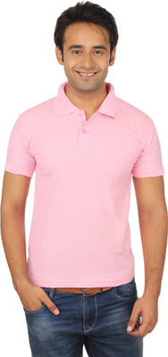 

Quetzal Solid Men's Polo Neck Pink T-Shirt