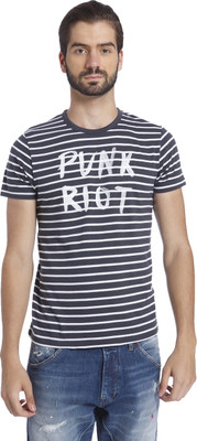 

Jack & Jones Striped Men's Round Neck Blue T-Shirt