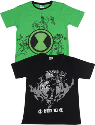

Ben 10 Boys Printed T Shirt(Black, Green/black