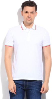 

United Colors of Benetton. Solid Men's Polo Neck White T-Shirt, 101