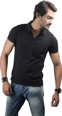 

Spur Solid Men's Polo Neck Black T-Shirt
