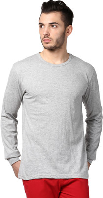 

Inkovy Solid Men's Round Neck Grey T-Shirt