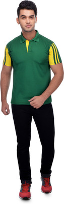 

Lannister Striped Men's Polo Neck Green, Yellow T-Shirt