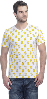 

Simpsons Printed Men' Round Neck White T-Shirt, Simpsons white