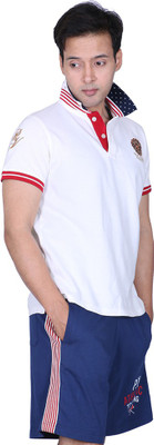 

Proline Solid Men's Flap Collar Neck White T-Shirt