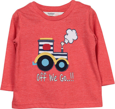 

Beebay Boys Applique Cotton T Shirt(Orange, Pack of 1)