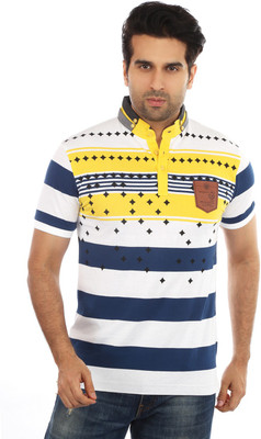 

Got It Self Design Men's Mandarin Collar Yellow T-Shirt