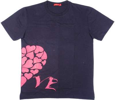 

Vivid Bharti Printed Men's Round Neck Black T-Shirt