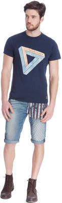 

Jack & Jones Printed Men's Round Neck Blue T-Shirt, Navy blazer