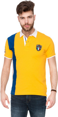

Mufti Solid Men's Polo Neck Yellow T-Shirt, Mustard