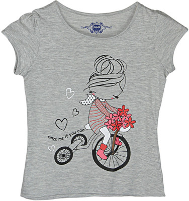 

Chalk by Pantaloons Girls Graphic Print T Shirt(Grey
