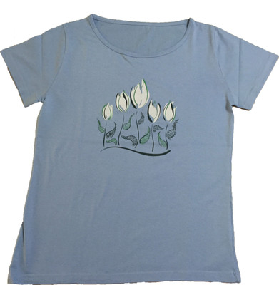 

Dovekie Printed Women's Round Neck Light Blue T-Shirt