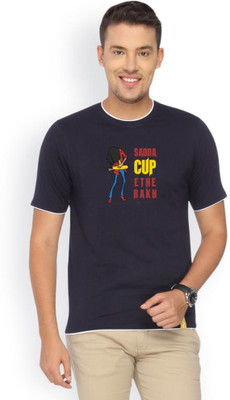 

Campus Sutra Solid Men Round Neck Dark Blue T-Shirt